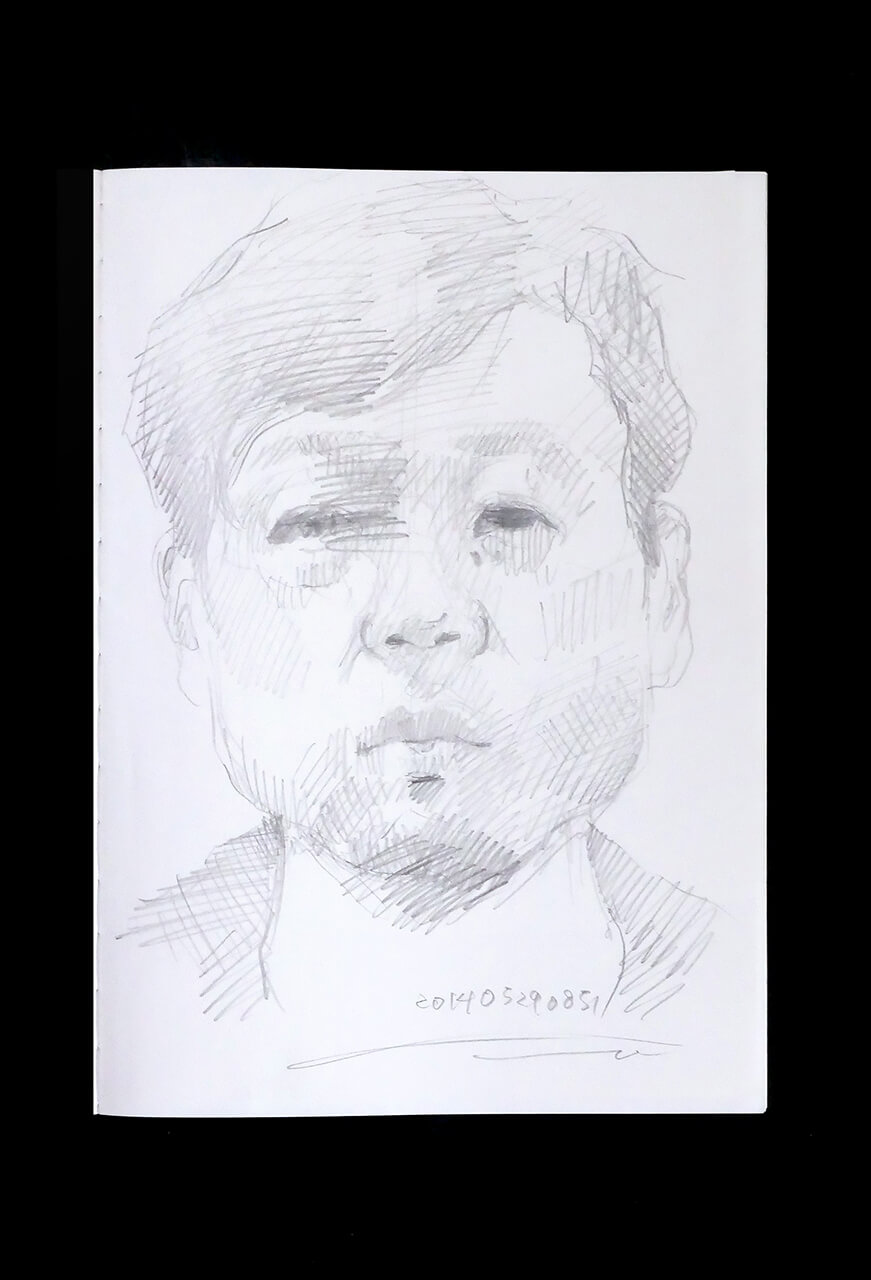 Contemporary artist SHINTAKU Tomoni's 2014/5/24 Self-portrait or pencil drawing