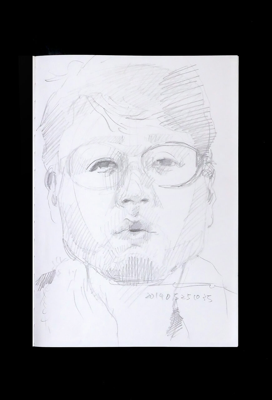 Contemporary artist SHINTAKU Tomoni's 2014/5/25 Self-portrait or pencil drawing