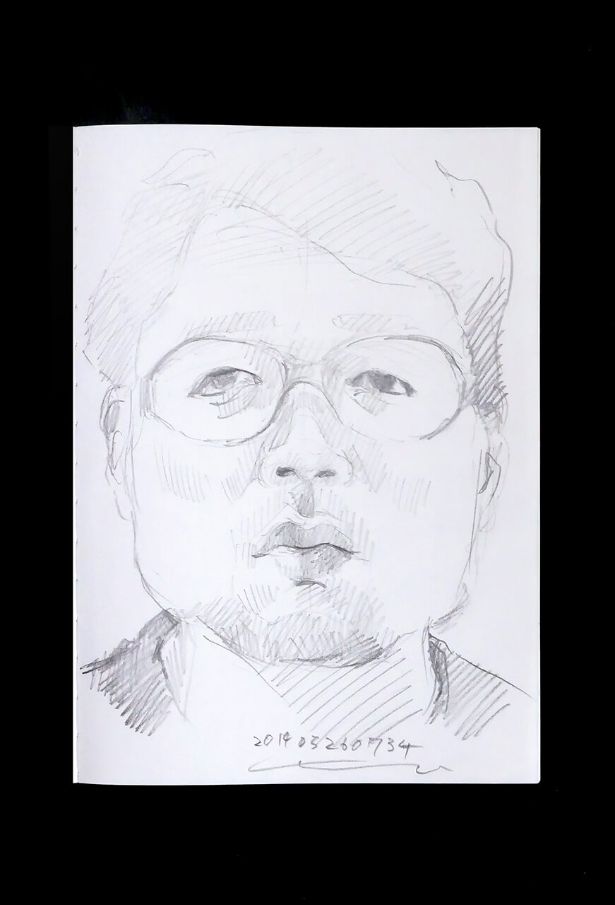 Contemporary artist SHINTAKU Tomoni's 2014/5/26 Self-portrait or pencil drawing