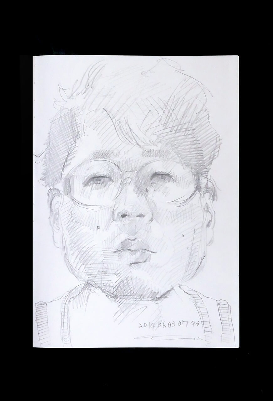 Contemporary artist SHINTAKU Tomoni's 2014/6/3 Self-portrait or pencil drawing