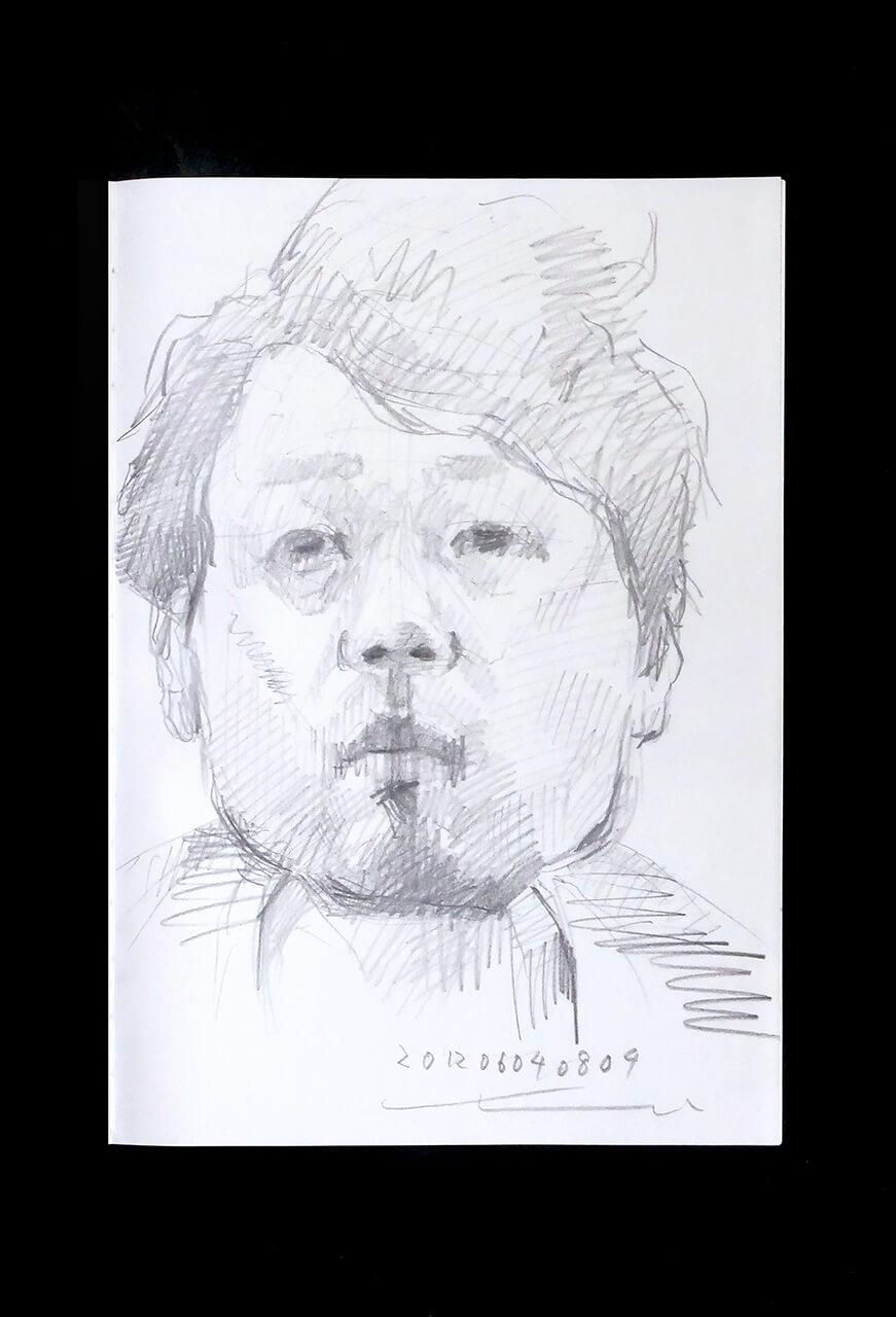 Contemporary artist SHINTAKU Tomoni's 2014/6/4 Self-portrait or pencil drawing