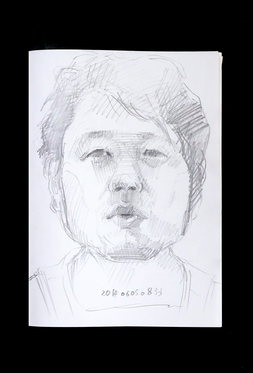 Contemporary artist SHINTAKU Tomoni's 2014/6/5 Self-portrait or pencil drawing