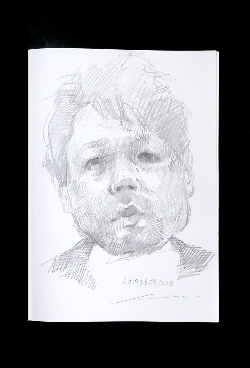 Contemporary artist SHINTAKU Tomoni's 2014/6/8 Self-portrait or pencil drawing