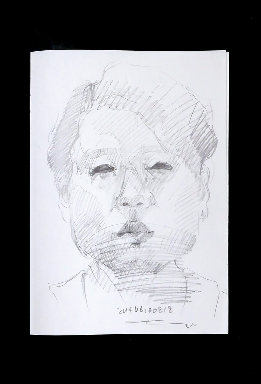 Contemporary artist SHINTAKU Tomoni's 2014/6/10 Self-portrait or pencil drawing
