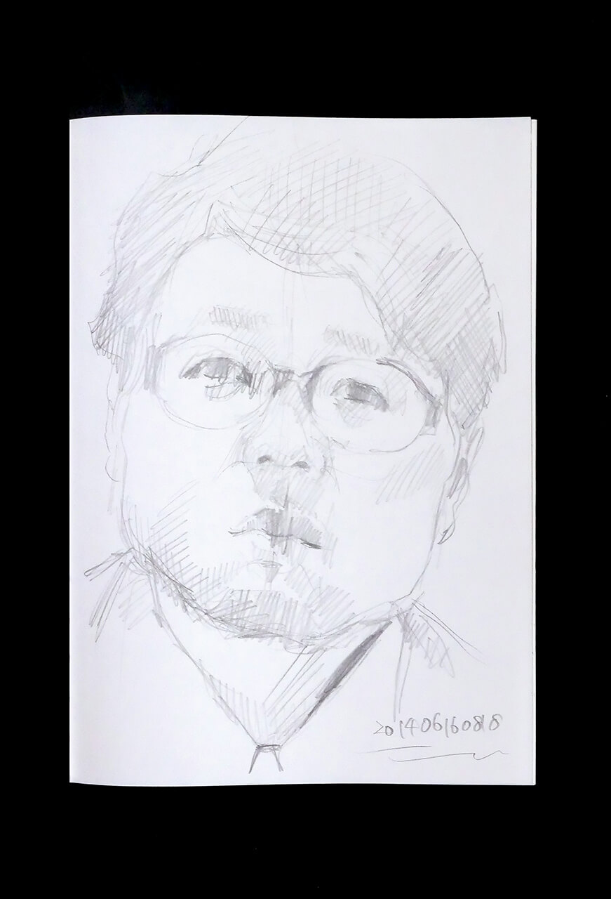 Contemporary artist SHINTAKU Tomoni's 2014/6/16 Self-portrait or pencil drawing
