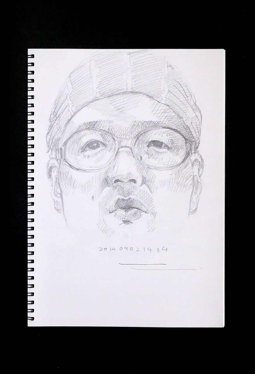 Contemporary artist SHINTAKU Tomoni's 2014/9/2 Self-portrait or pencil drawing