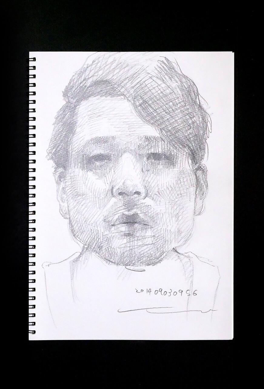 Contemporary artist SHINTAKU Tomoni's 2014/9/3 Self-portrait or pencil drawing