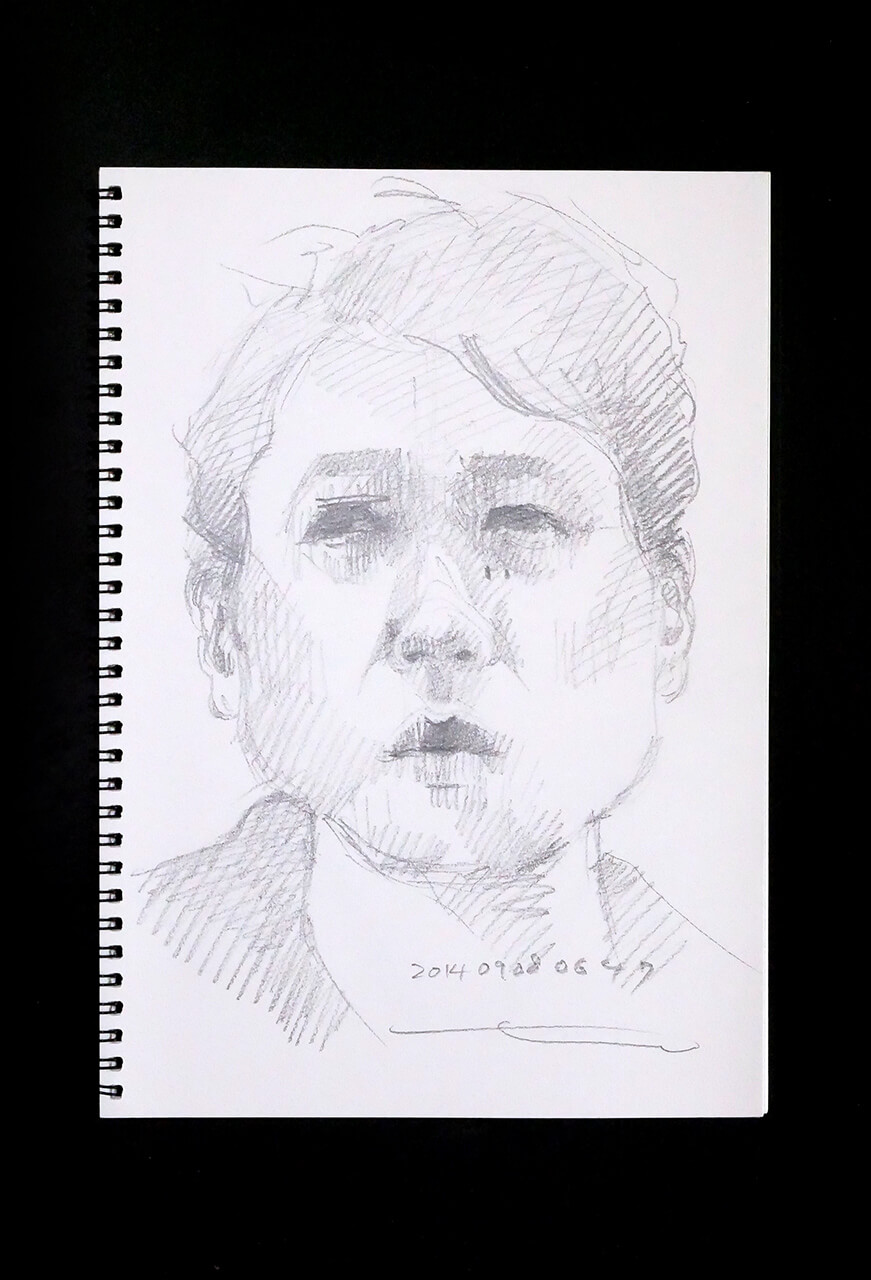 Contemporary artist SHINTAKU Tomoni's 2014/9/8 Self-portrait or pencil drawing