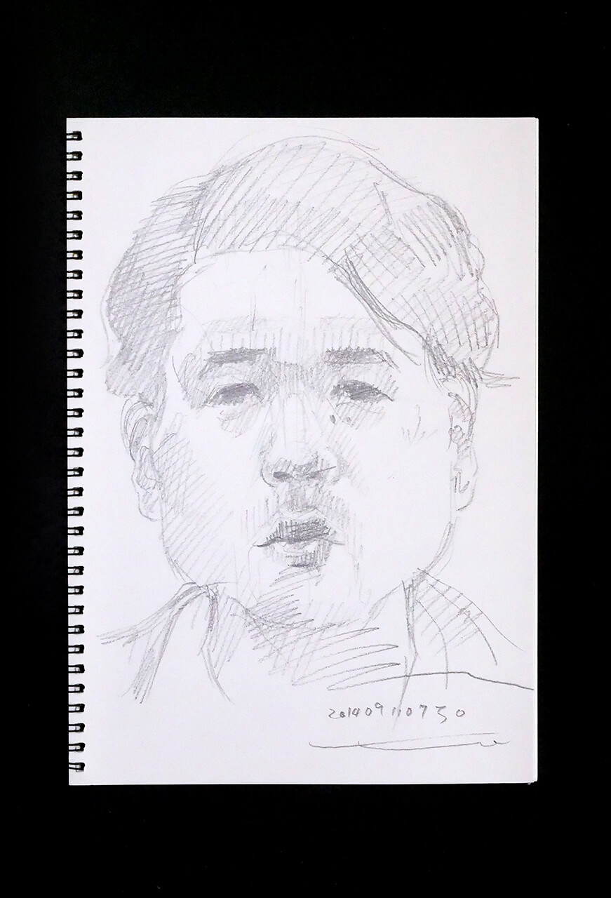Contemporary artist SHINTAKU Tomoni's 2014/9/11 Self-portrait or pencil drawing