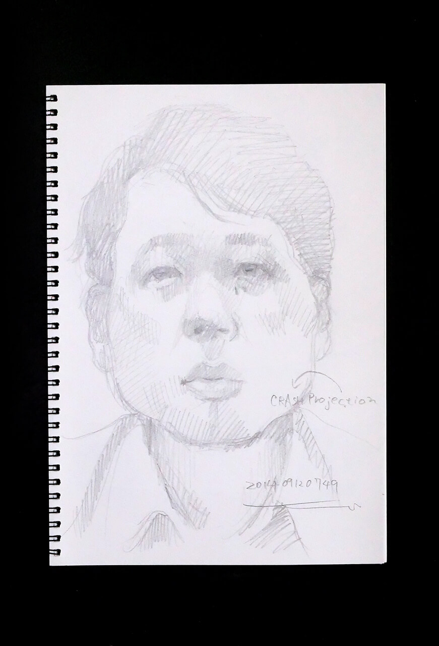 Contemporary artist SHINTAKU Tomoni's 2014/9/12 Self-portrait or pencil drawing