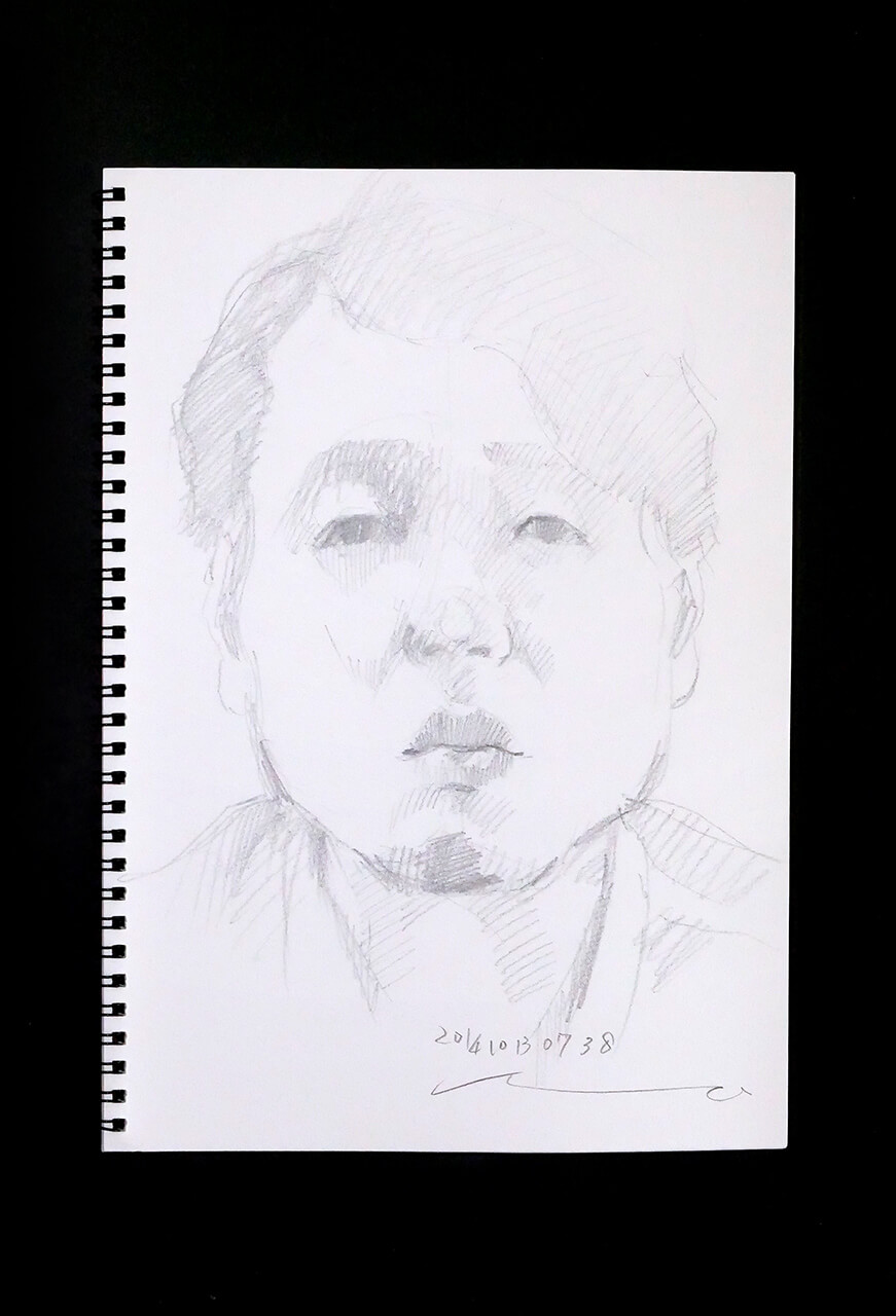 Contemporary artist SHINTAKU Tomoni's 2014/10/13 Self-portrait or pencil drawing
