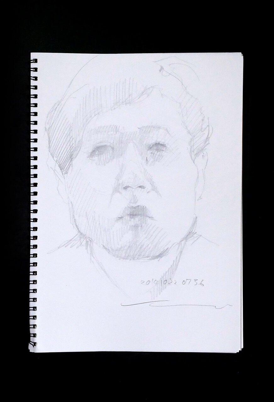 Contemporary artist SHINTAKU Tomoni's 2014/10/22 Self-portrait or pencil drawing