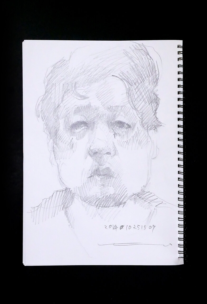 Contemporary artist SHINTAKU Tomoni's 2014/10/25 Self-portrait or pencil drawing