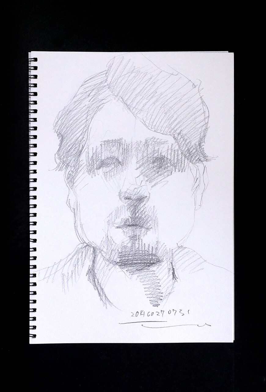 Contemporary artist SHINTAKU Tomoni's 2014/10/27 Self-portrait or pencil drawing