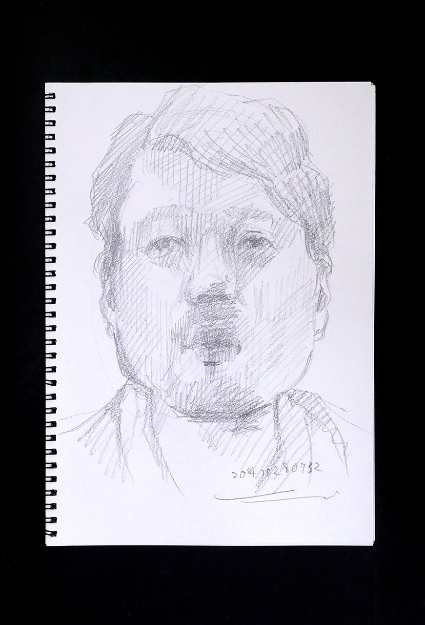 Contemporary artist SHINTAKU Tomoni's 2014/10/28 Self-portrait or pencil drawing