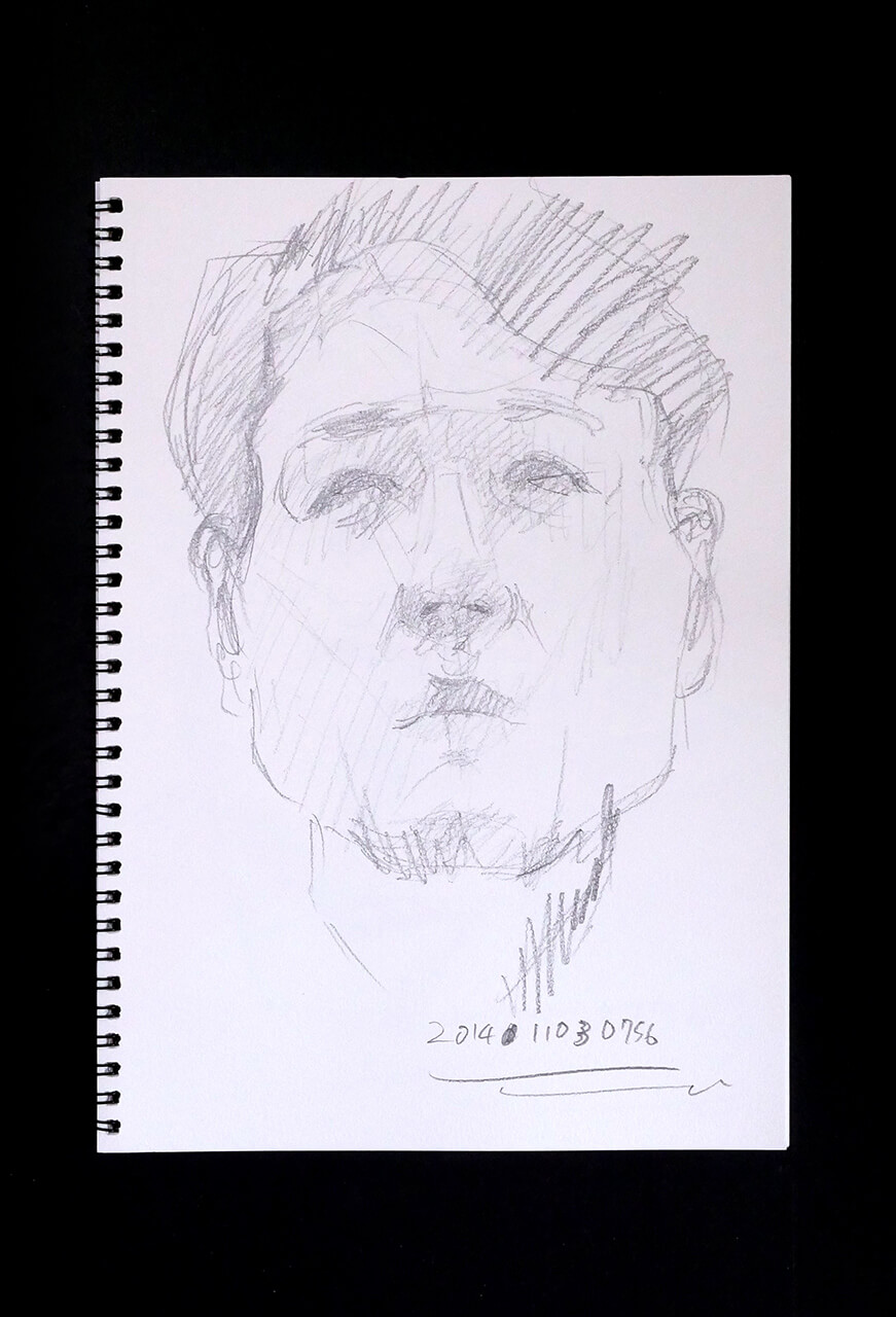 Contemporary artist SHINTAKU Tomoni's 2014/11/3 Self-portrait or pencil drawing