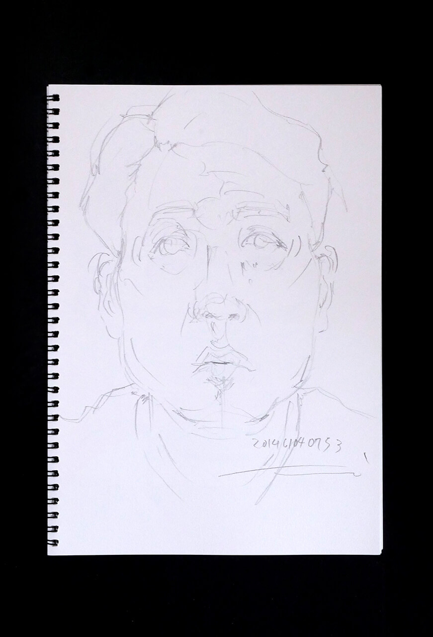 Contemporary artist SHINTAKU Tomoni's 2014/11/4 Self-portrait or pencil drawing