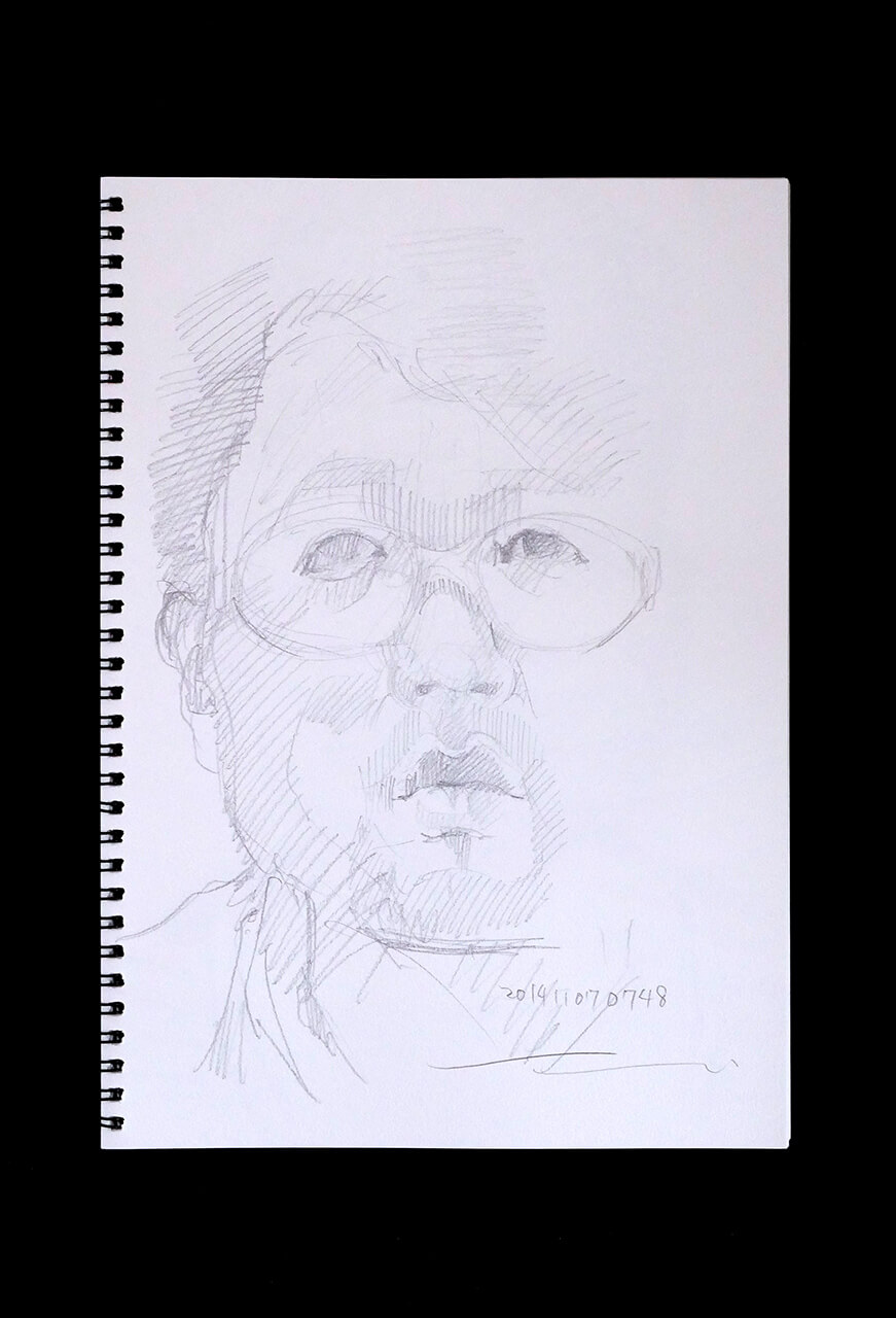 Contemporary artist SHINTAKU Tomoni's 2014/11/7 Self-portrait or pencil drawing