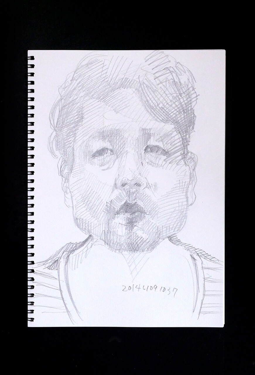 Contemporary artist SHINTAKU Tomoni's 2014/11/9 Self-portrait or pencil drawing