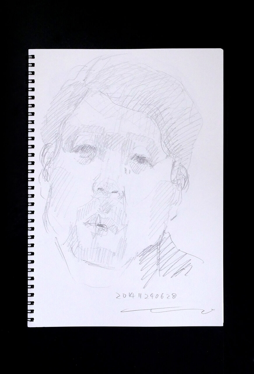 Contemporary artist SHINTAKU Tomoni's 2014/11/24 Self-portrait or pencil drawing