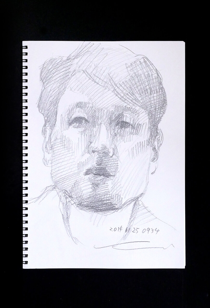 Contemporary artist SHINTAKU Tomoni's 2014/11/25 Self-portrait or pencil drawing