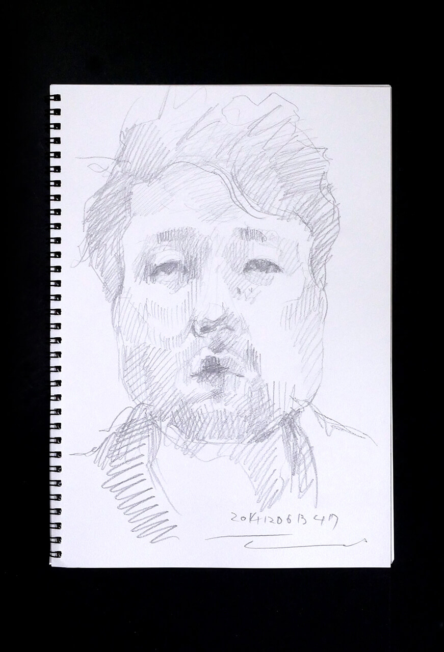 Contemporary artist SHINTAKU Tomoni's 2014/12/6 Self-portrait or pencil drawing