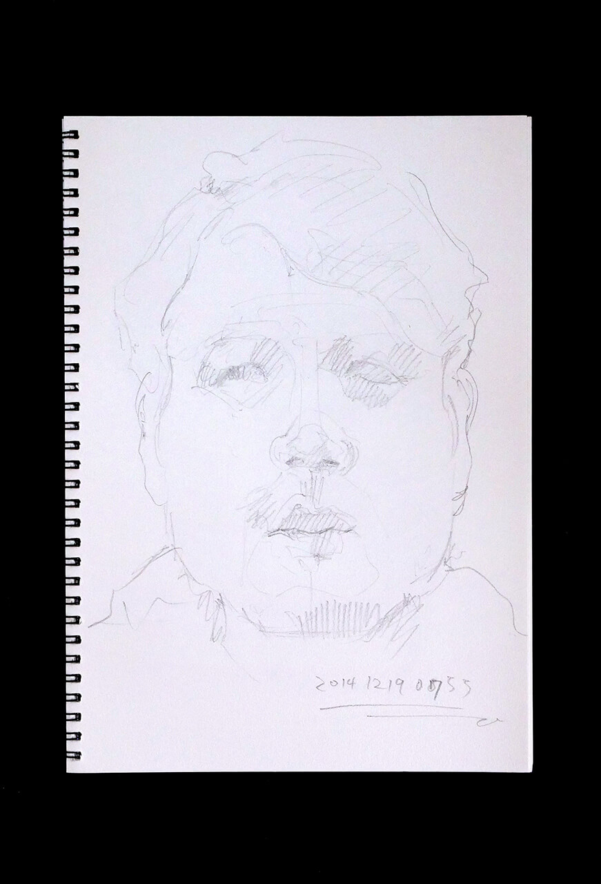 Contemporary artist SHINTAKU Tomoni's 2014/12/19 Self-portrait or pencil drawing