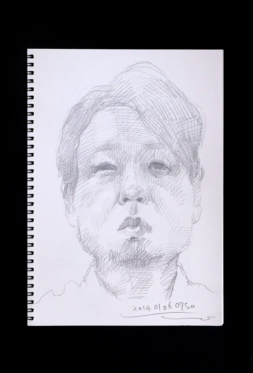 Contemporary artist SHINTAKU Tomoni's 2015/1/6 Self-portrait or pencil drawing