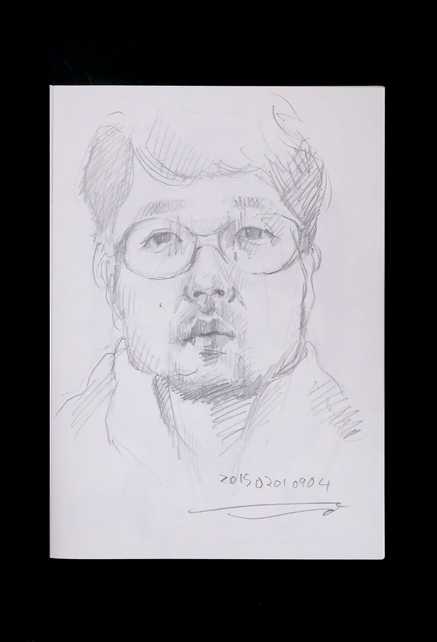 Contemporary artist SHINTAKU Tomoni's 2015/2/1 Self-portrait or pencil drawing