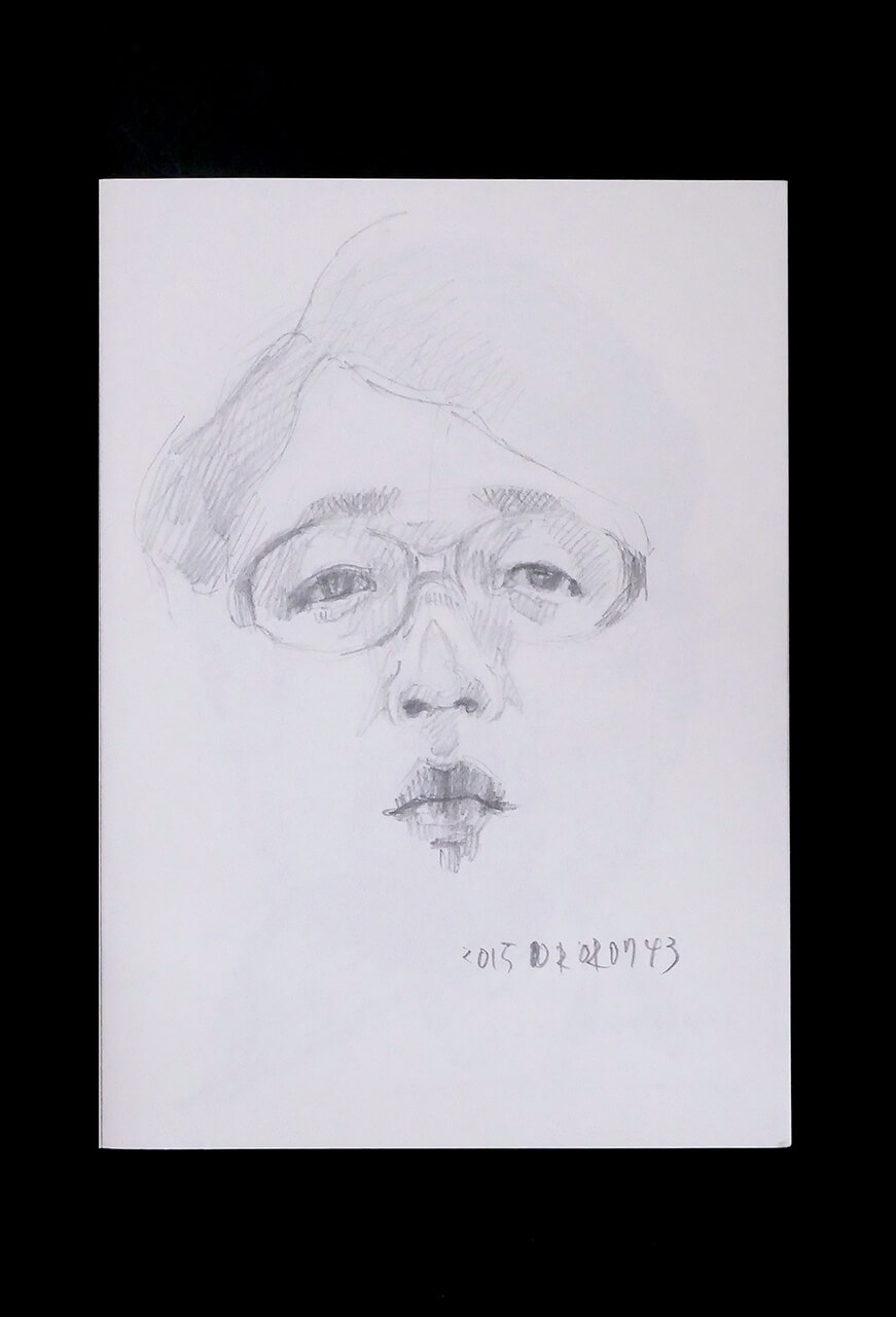 Contemporary artist SHINTAKU Tomoni's 2015/2/2 Self-portrait or pencil drawing