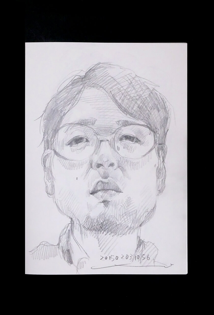 Contemporary artist SHINTAKU Tomoni's 2015/2/3 Self-portrait or pencil drawing