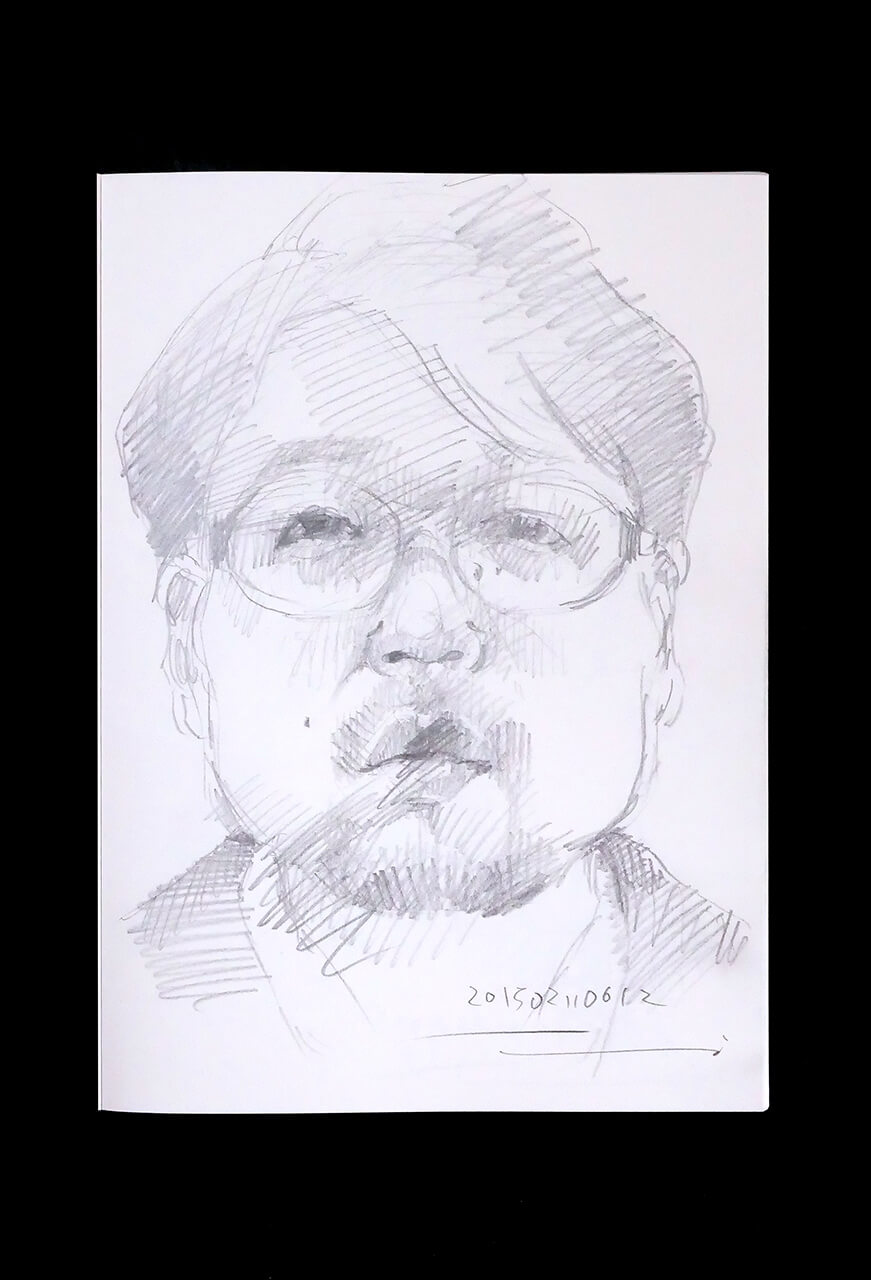 Contemporary artist SHINTAKU Tomoni's 2015/2/11 Self-portrait or pencil drawing