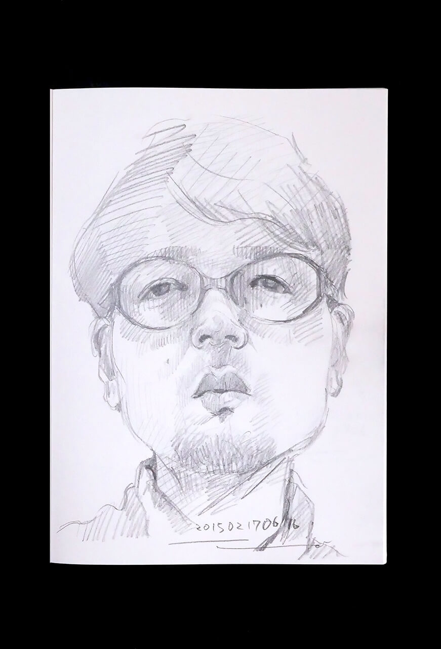 Contemporary artist SHINTAKU Tomoni's 2015/2/17 Self-portrait or pencil drawing