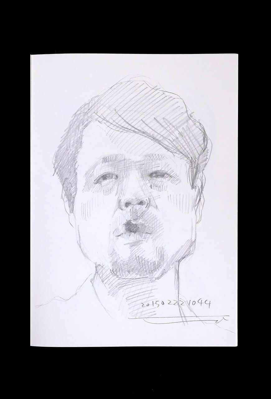 Contemporary artist SHINTAKU Tomoni's 2015/2/22 Self-portrait or pencil drawing