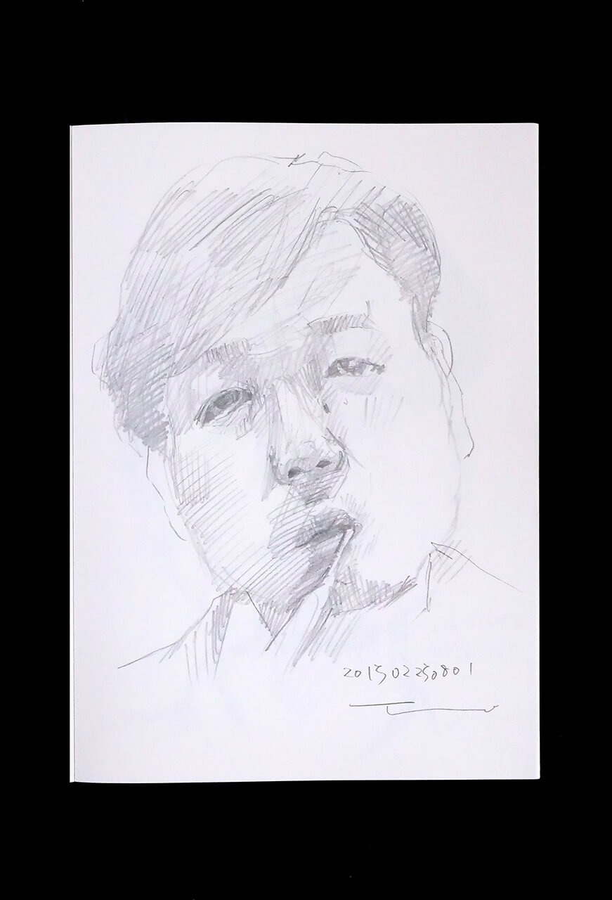 Contemporary artist SHINTAKU Tomoni's 2015/2/25 Self-portrait or pencil drawing
