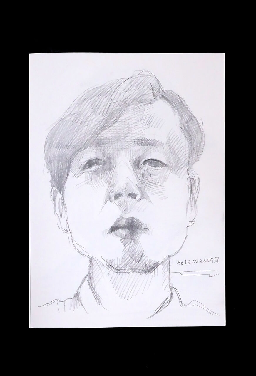 Contemporary artist SHINTAKU Tomoni's 2015/2/26 Self-portrait or pencil drawing