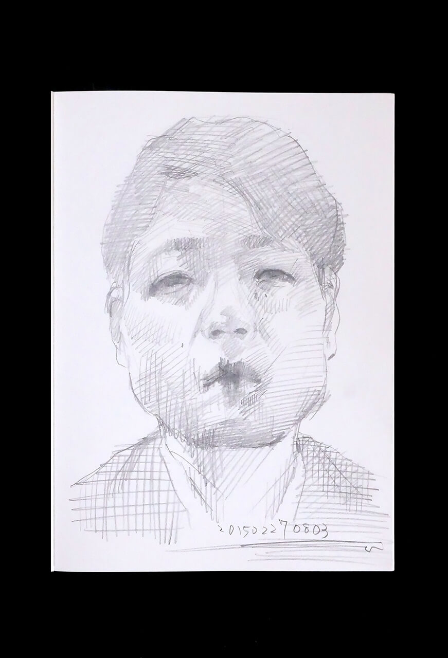 Contemporary artist SHINTAKU Tomoni's 2015/2/27 Self-portrait or pencil drawing