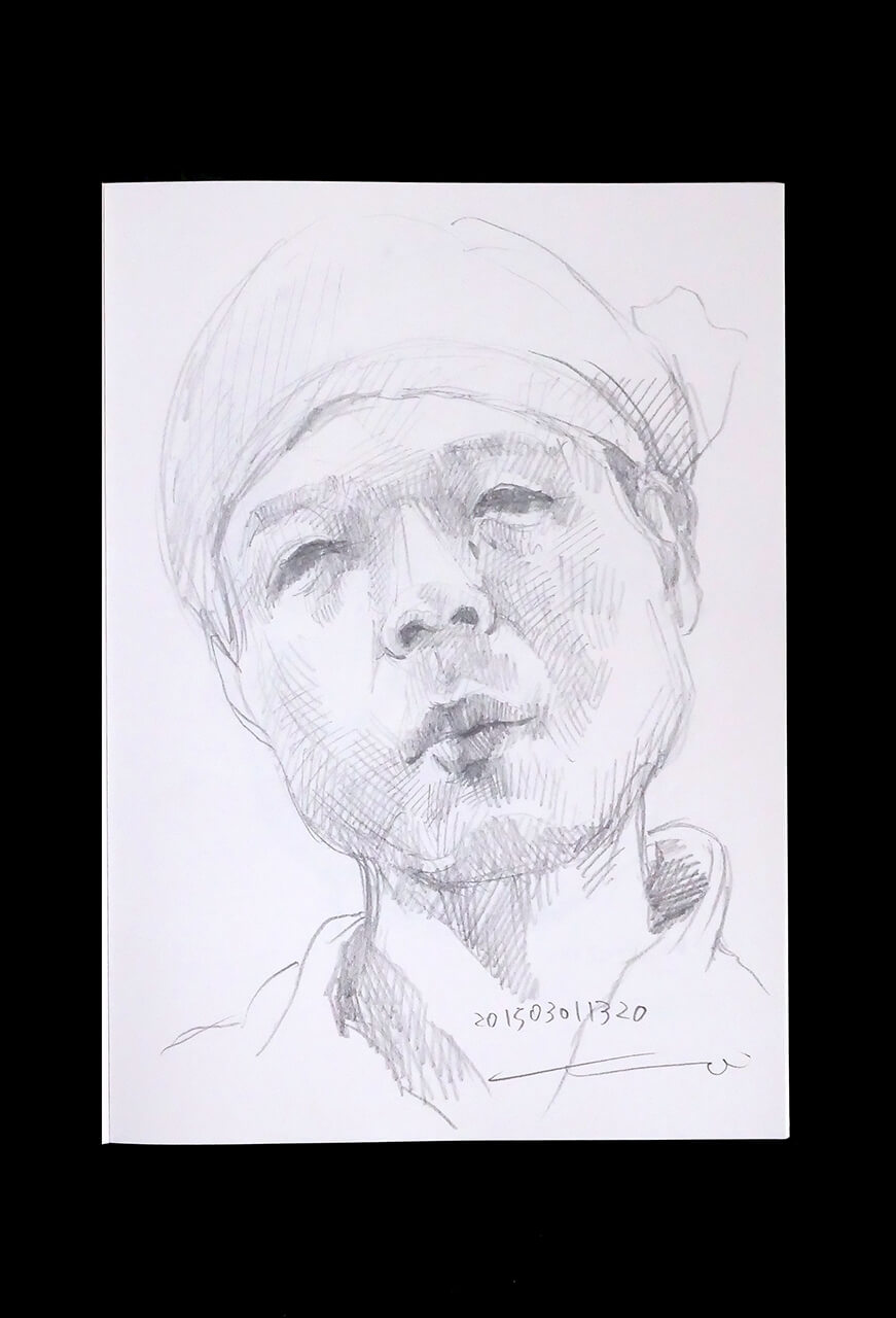 Contemporary artist SHINTAKU Tomoni's 2015/3/1 Self-portrait or pencil drawing