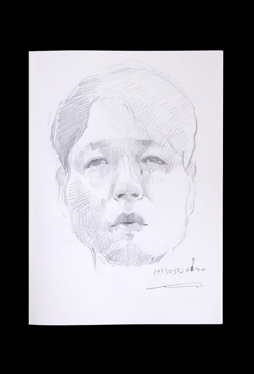 Contemporary artist SHINTAKU Tomoni's 2015/3/2 Self-portrait or pencil drawing