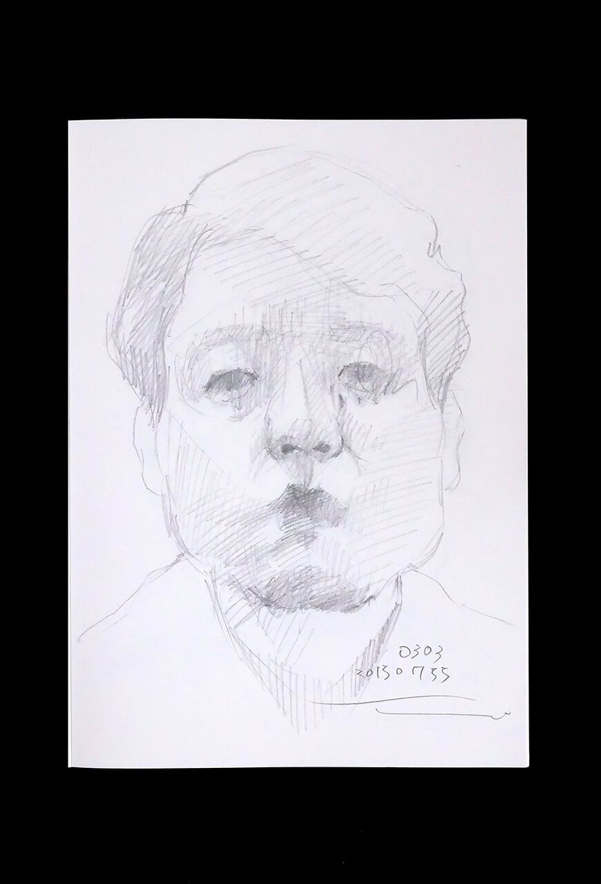 Contemporary artist SHINTAKU Tomoni's 2015/3/3 Self-portrait or pencil drawing