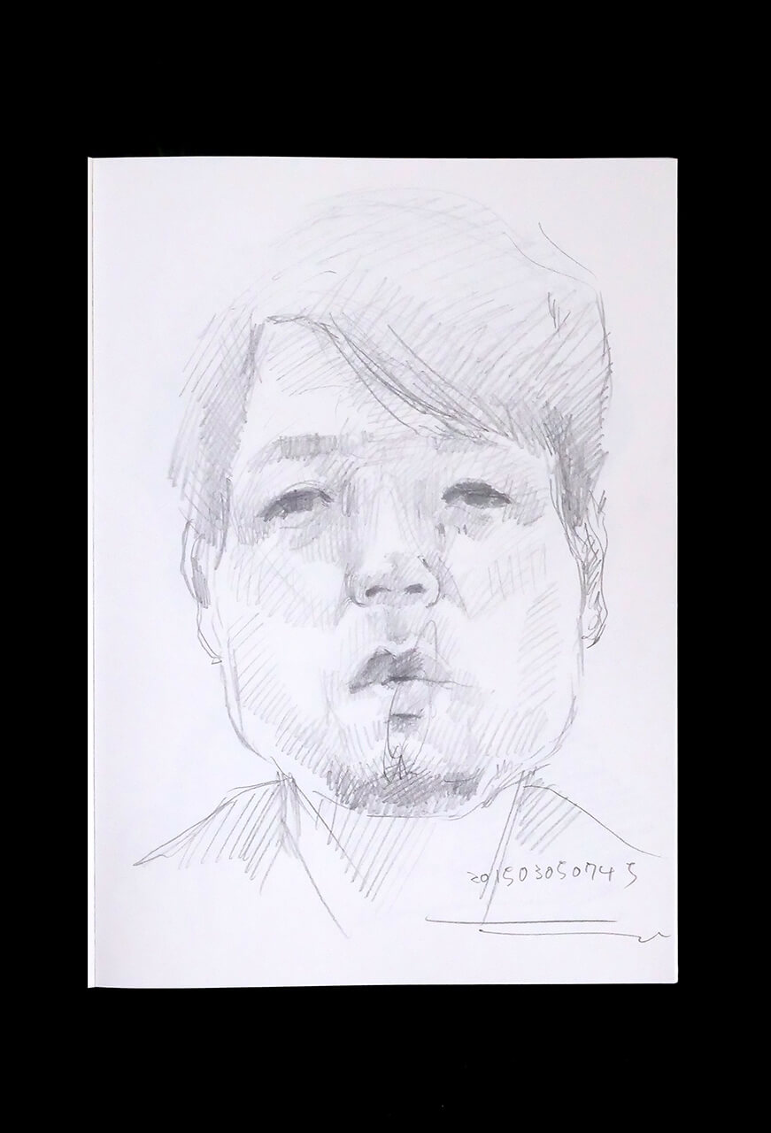 Contemporary artist SHINTAKU Tomoni's 2015/3/5 Self-portrait or pencil drawing