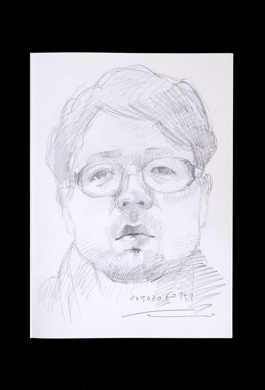 Contemporary artist SHINTAKU Tomoni's 2015/3/6 Self-portrait or pencil drawing
