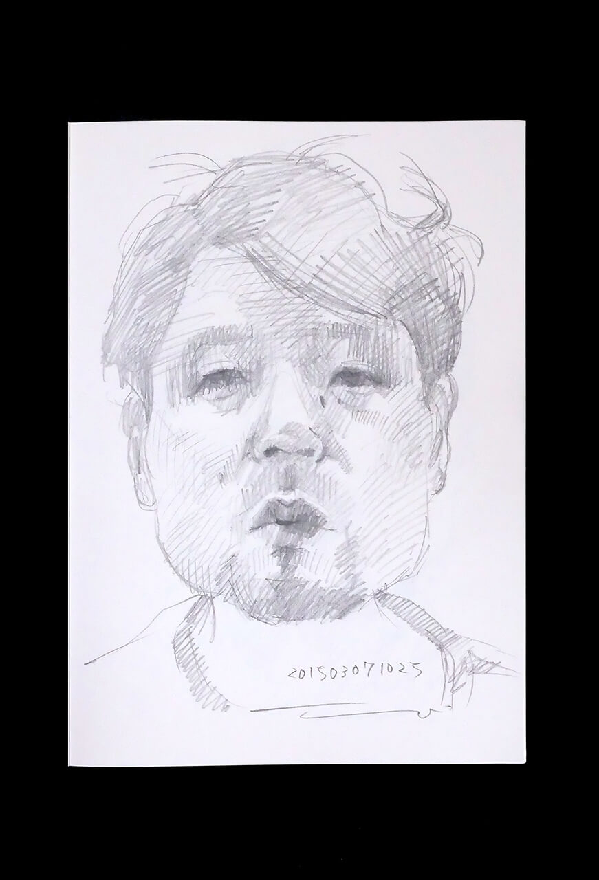 Contemporary artist SHINTAKU Tomoni's 2015/3/7 Self-portrait or pencil drawing