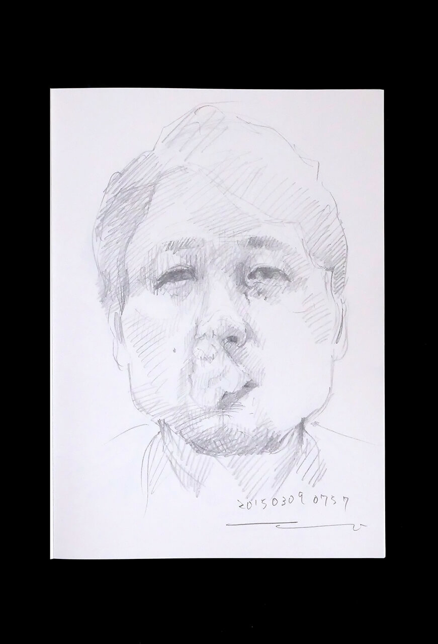 Contemporary artist SHINTAKU Tomoni's 2015/3/9 Self-portrait or pencil drawing