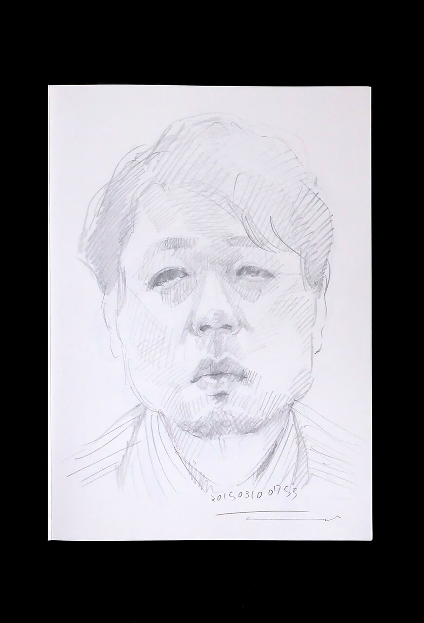 Contemporary artist SHINTAKU Tomoni's 2015/3/10 Self-portrait or pencil drawing