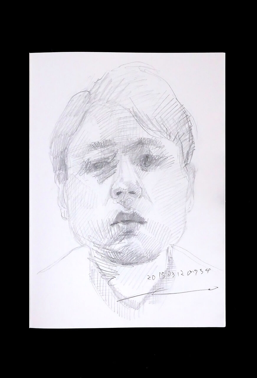 Contemporary artist SHINTAKU Tomoni's 2015/3/12 Self-portrait or pencil drawing