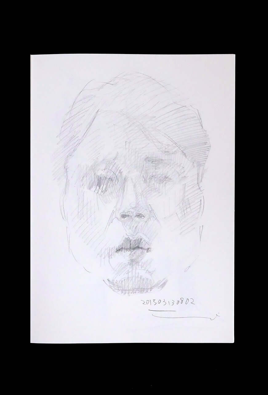 Contemporary artist SHINTAKU Tomoni's 2015/3/13 Self-portrait or pencil drawing