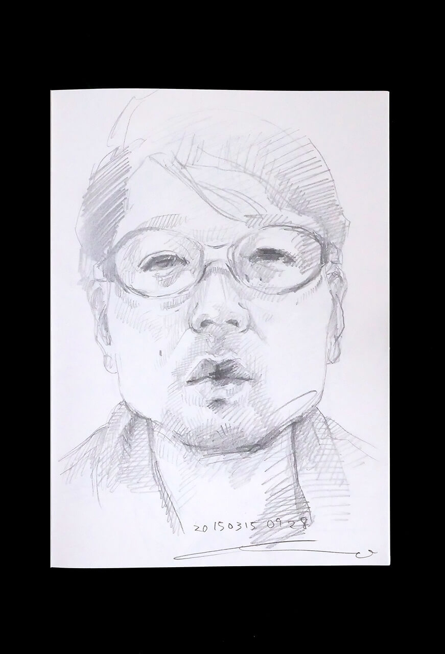 Contemporary artist SHINTAKU Tomoni's 2015/3/15 Self-portrait or pencil drawing