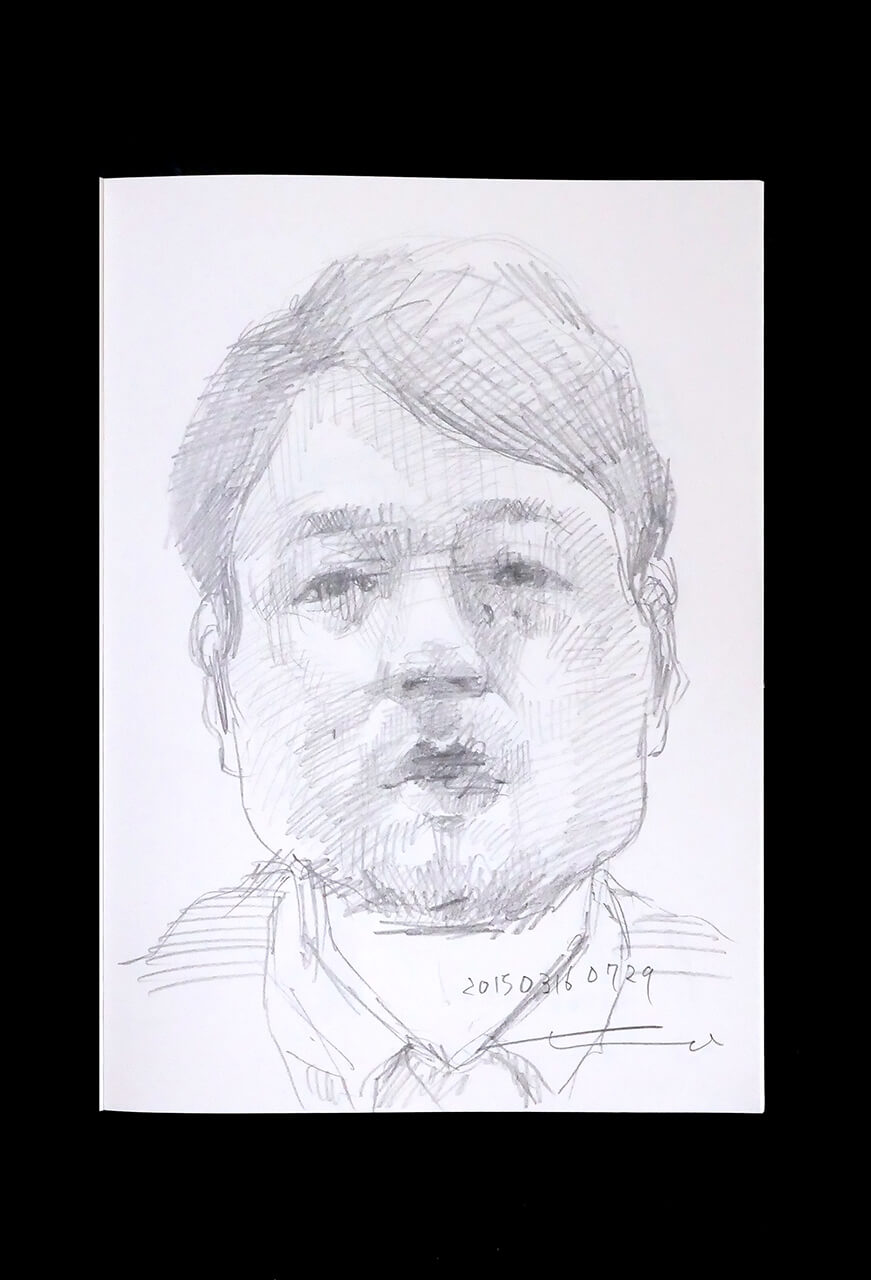 Contemporary artist SHINTAKU Tomoni's 2015/3/16 Self-portrait or pencil drawing