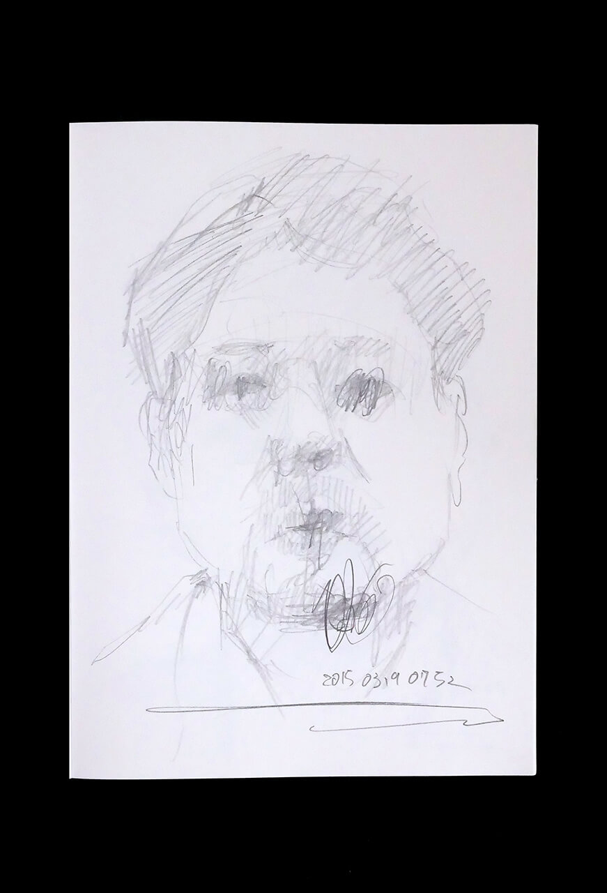 Contemporary artist SHINTAKU Tomoni's 2015/3/19 Self-portrait or pencil drawing